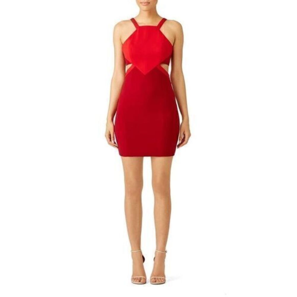 JAY GODFREY Red Sleeveless Walker Mini Dress